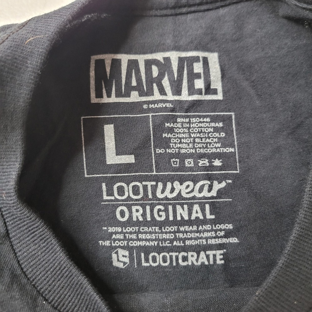 Marvel Loot Crate Spiderman Avengers Comic Long‎ Sleeve Shirt Mens Large Black - Picture 5 of 6
